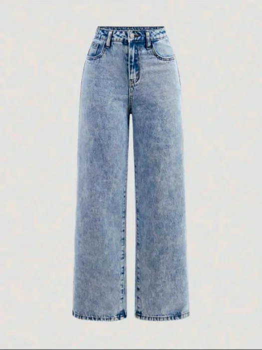 Jeans Wide Leg Celeste Nevado Pantalon Ancho Dama X Mayor Promos Mayoristas