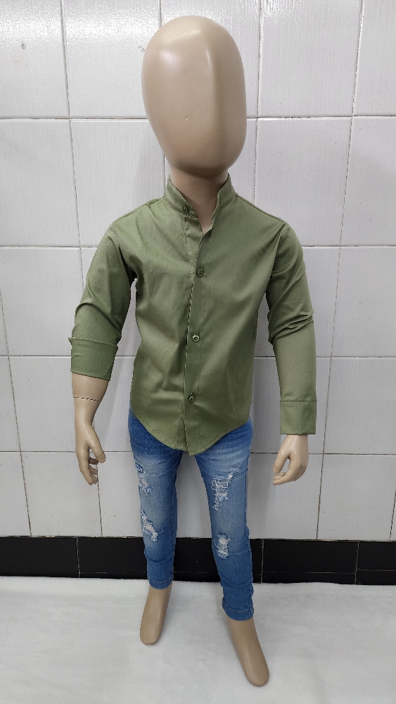 Camisas Elastizada Importado Liso de Bebé Cuello Mao - Imagen 4