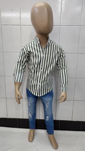 Camisas Elastizada Importado Rayada de Bebé Cuello Mao - Miniatura 5