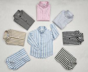Camisas Elastizada Importado Rayada de Bebé Cuello Mao - Miniatura 3