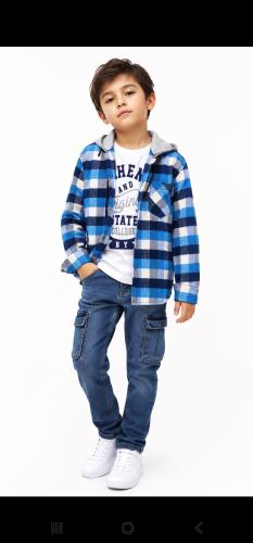 Camisas Leñadora Frisado de Ñiño con Bolsillo y Capucha de Frisa - Miniatura 2