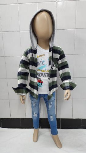 Camisas Leñadora Frisado de Bebé con Bolsillo y Capucha de Frisa - Miniatura 3