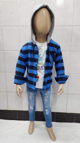 Camisas Leñadora Frisado de Bebé con Bolsillo y Capucha de Frisa - Miniatura 4