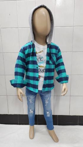 Camisas Leñadora Frisado de Bebé con Bolsillo y Capucha de Frisa - Miniatura 5