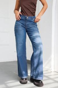 Wide Jean  Azul Tiro Alto