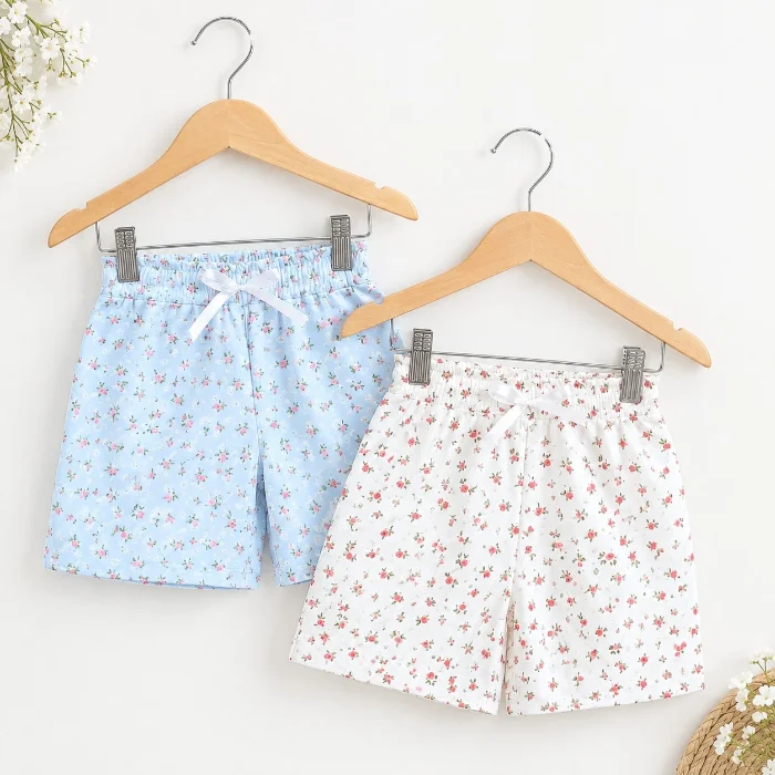 Short Flores Broderi Elastizado