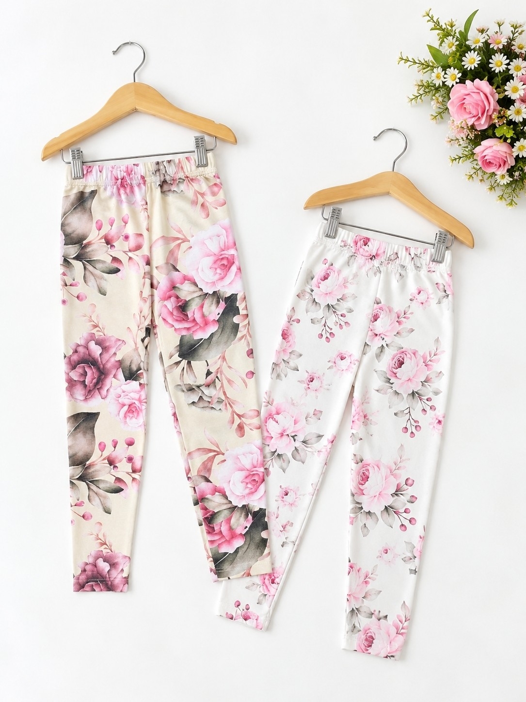 Calzas Flores Algodon con Lycra Elastizado - Imagen 4