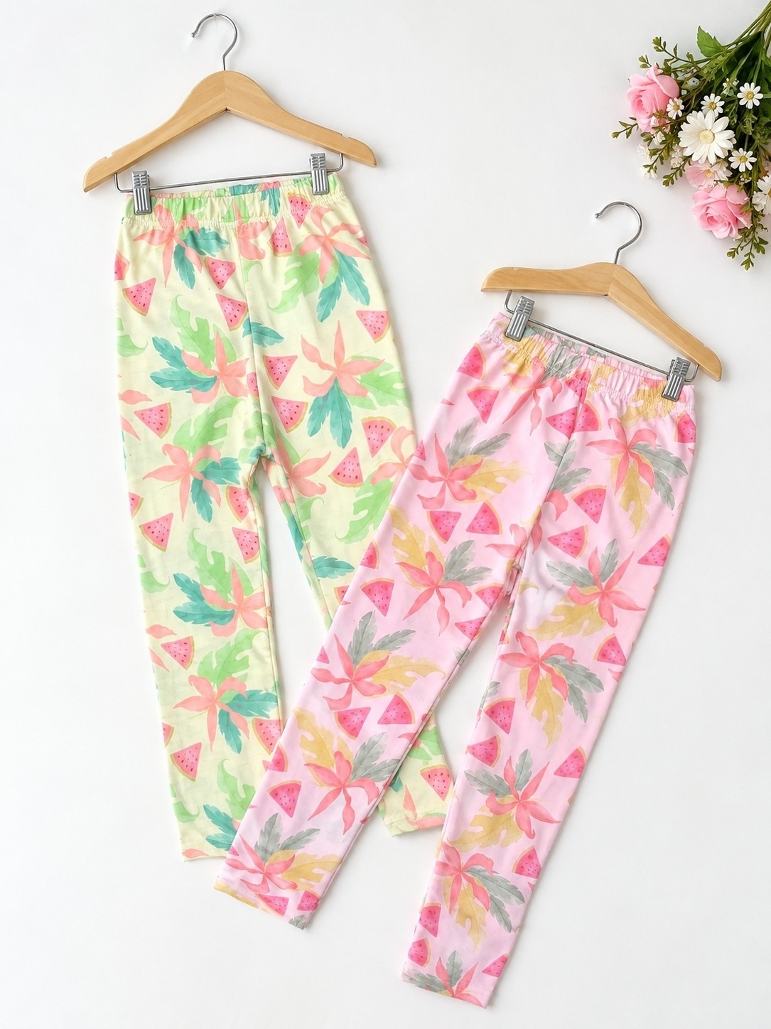 Calzas Flores Algodon con Lycra Elastizado - Imagen 5