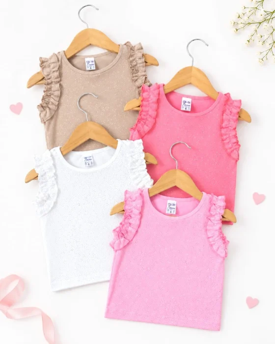 Musculosa Frunce Morley con Stras Brillos