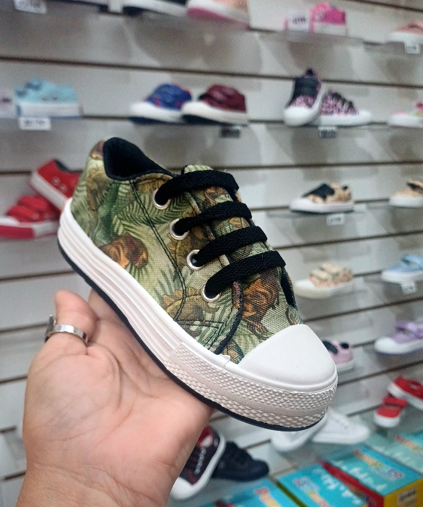 Zapatillas Lona con Diseño en Verde - Imagen 2