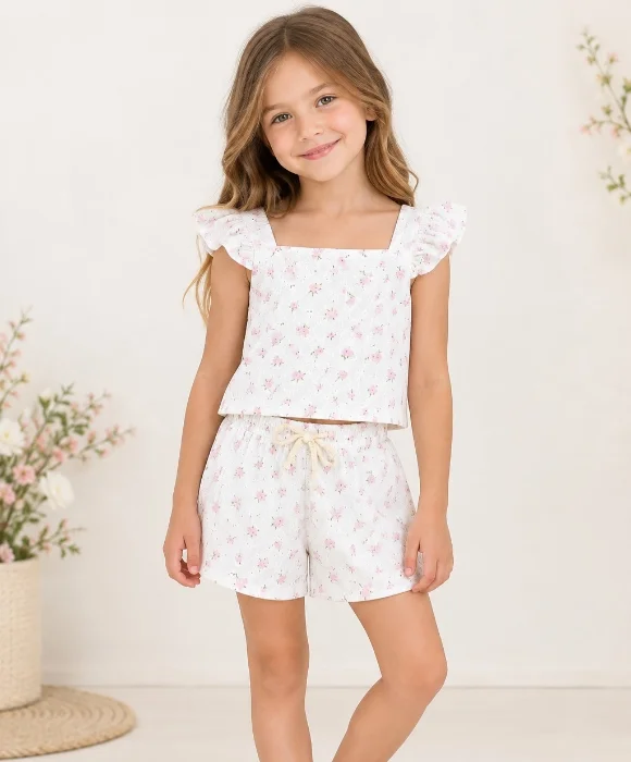 Conjunto Flores Broderi Elastizado