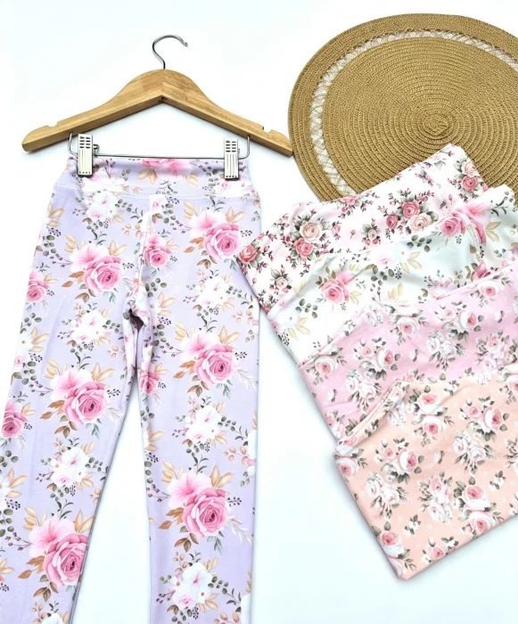Calzas Algodón con Lycra Premium Flores y Bambys Nena