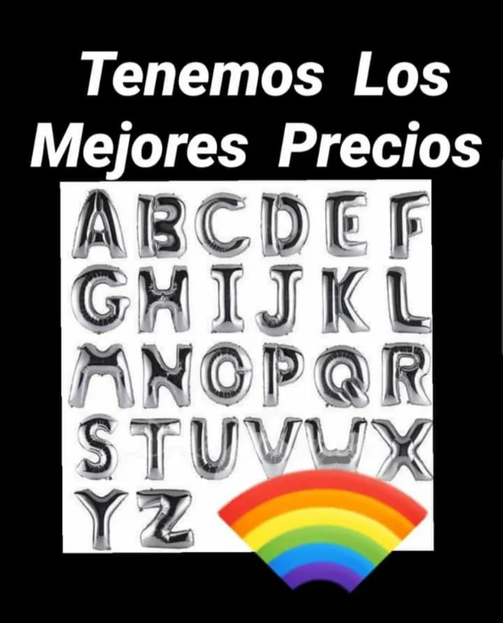 Globos Letras Plata 40 Cm