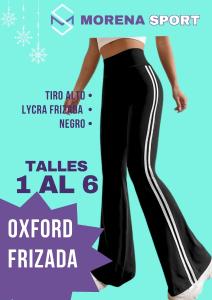 Calzas Oxford Lycra Frizada con Tiras Blancas