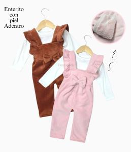 Conjunto Beba Jardinero Corderoy con Piel Adentro y Camiseta Morley