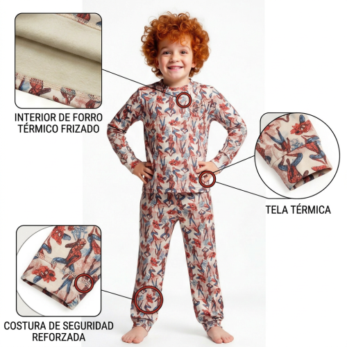 Pijama  Spiderman Invierno 2026 Termico