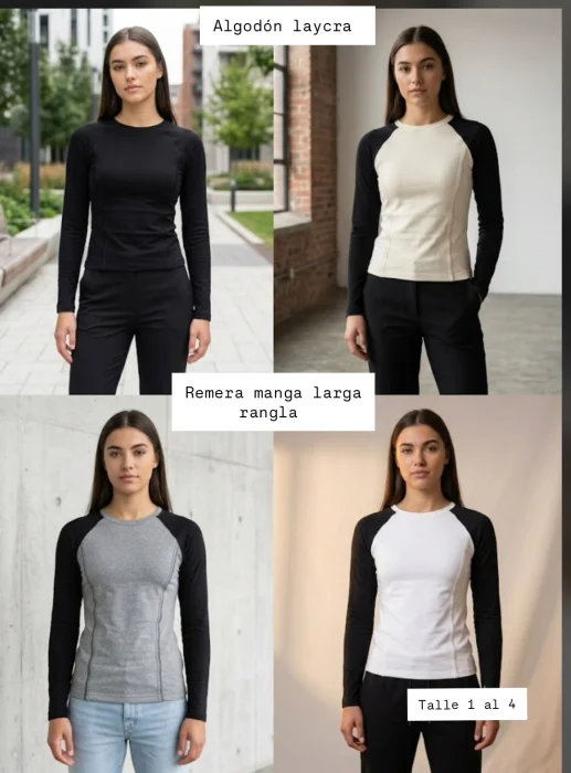 Remerita Manga Rangel  Algodón Elastizado