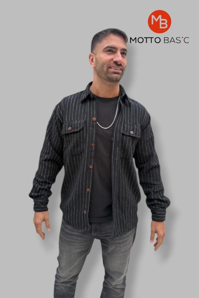 Camisaco Rayado de Paño Talle Comun - Imagen 2