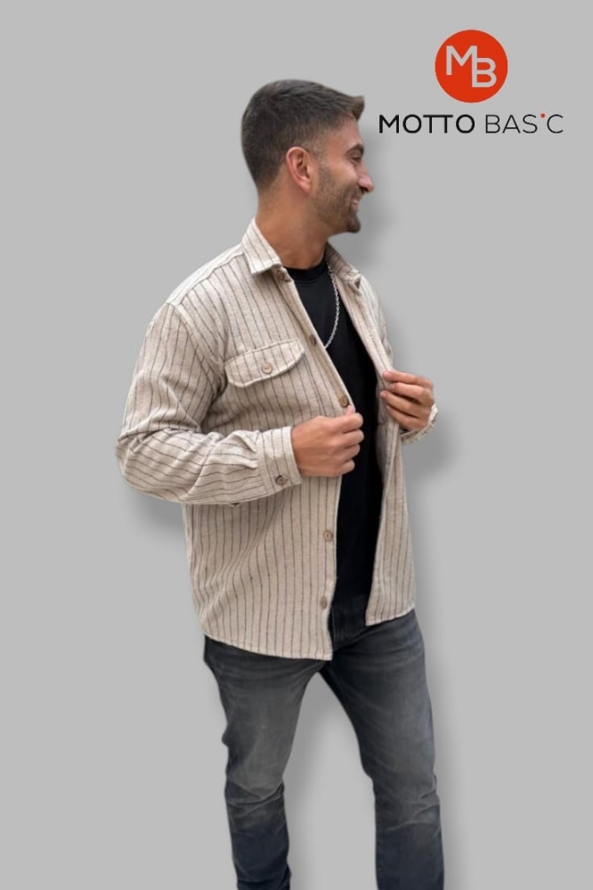 Camisaco Rayado de Paño Talle Comun - Imagen 3