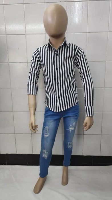 Camisas Elastizada Importada Rayada de Niños Manga Larga Calidad Premiun