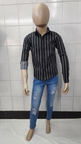 Camisas Elastizada Importada Rayada de Niños Manga Larga Calidad Premiun - Miniatura 5