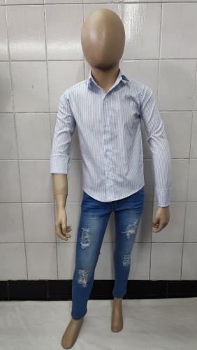 Camisas Elastizada Importada Rayada de Niños Manga Larga Calidad Premiun - Miniatura 6