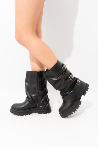 Bota Borcego Volcada Naomi Choco - Miniatura 3