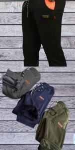 Pantalón Recto de Yersey con Piel Hombre - Miniatura 3