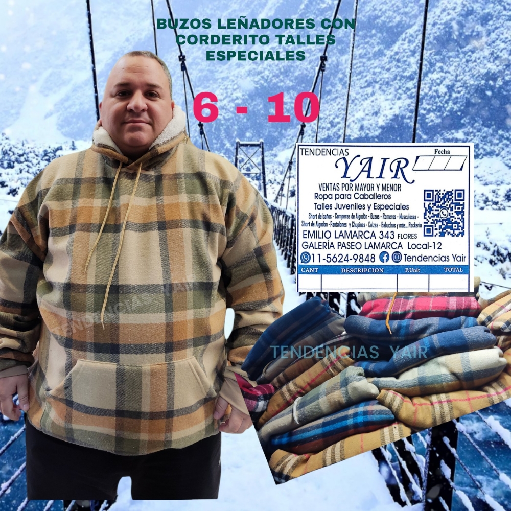 Buzo Leñador con Corderito Talles Especiales - Imagen 1