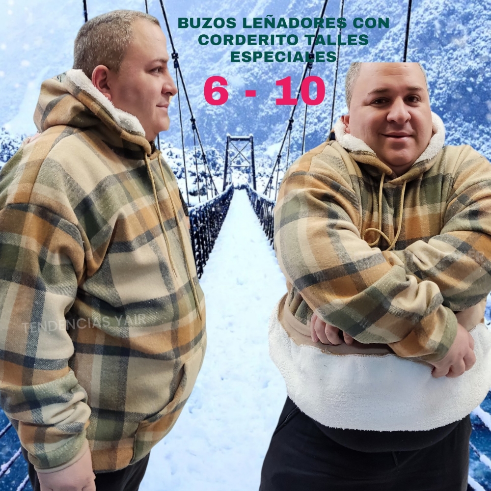 Buzos Leñadores con Corderito Talles Especiales - Imagen 2
