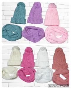 Gorros Tejidos de Lana con Bufanda de Nena Grandes