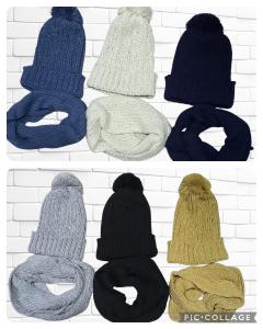 Gorros Tejidos de Lana Trenzado en 8 con Bufanda de Niños - Miniatura 1