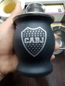 Mate de Boca  Junior Grabado Acero Termico