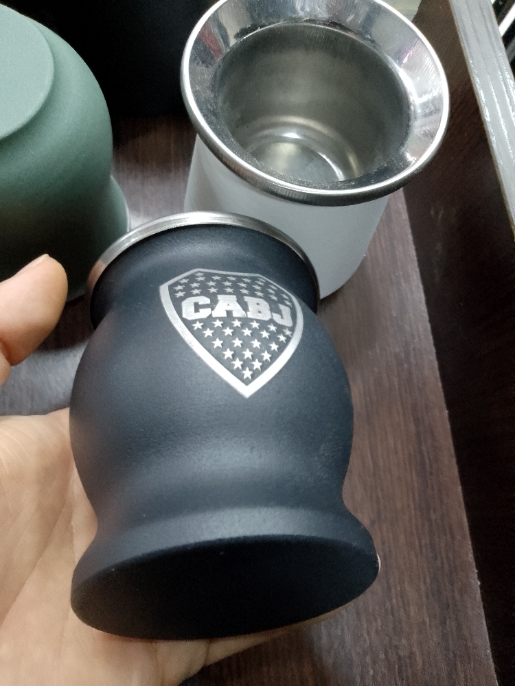 Mate de Boca  Junior Grabado Acero Termico - Imagen 3