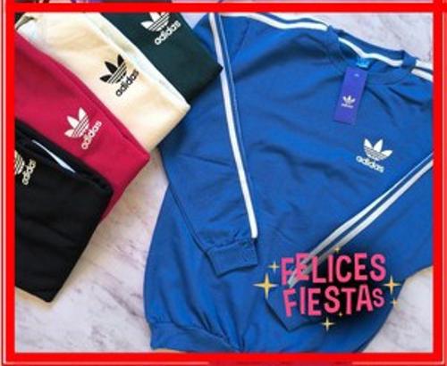 Buzo Adidas Retro Lineas Bordadas
