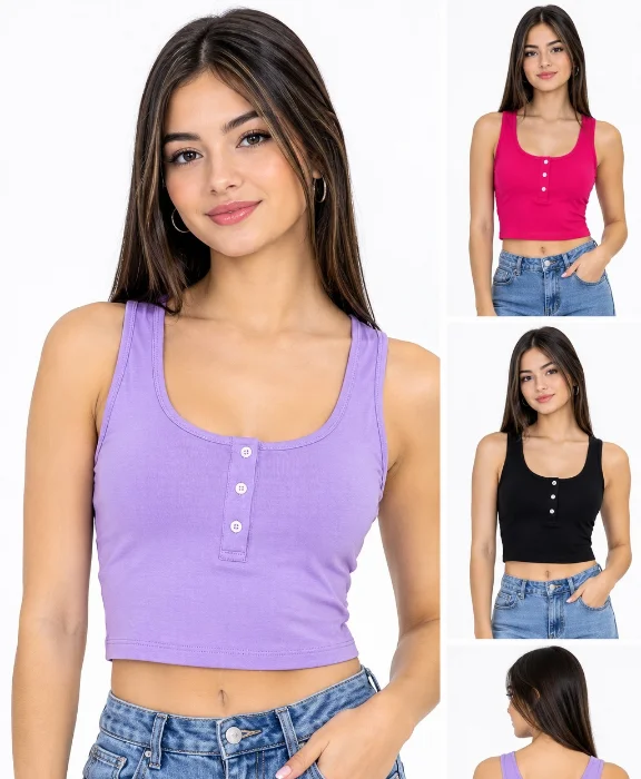 " Musculosa C/ Botón " Algodón C/ Lycra