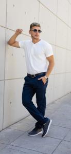 Pantalon Corte Chino de Gabardina Premium - Miniatura 1