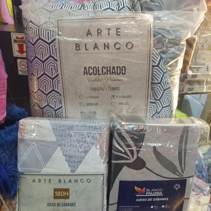 Acolchado + Juego de Sábanas