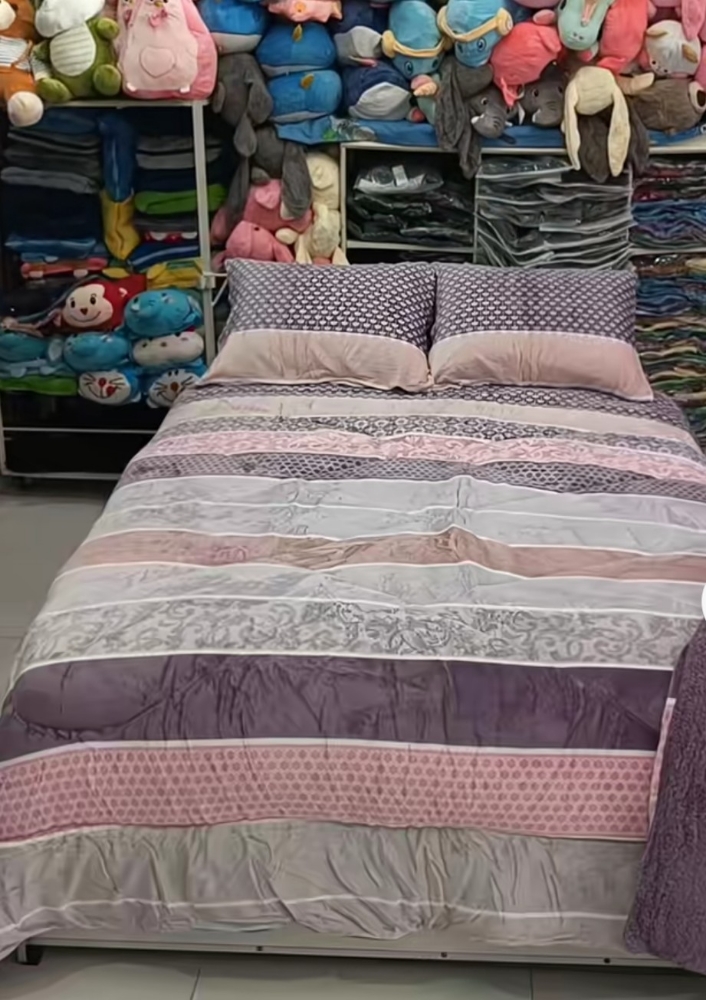 Acolchados de 3 Piezas con Corderito y Piel de 2 1/2 Plazas Media - Imagen 2