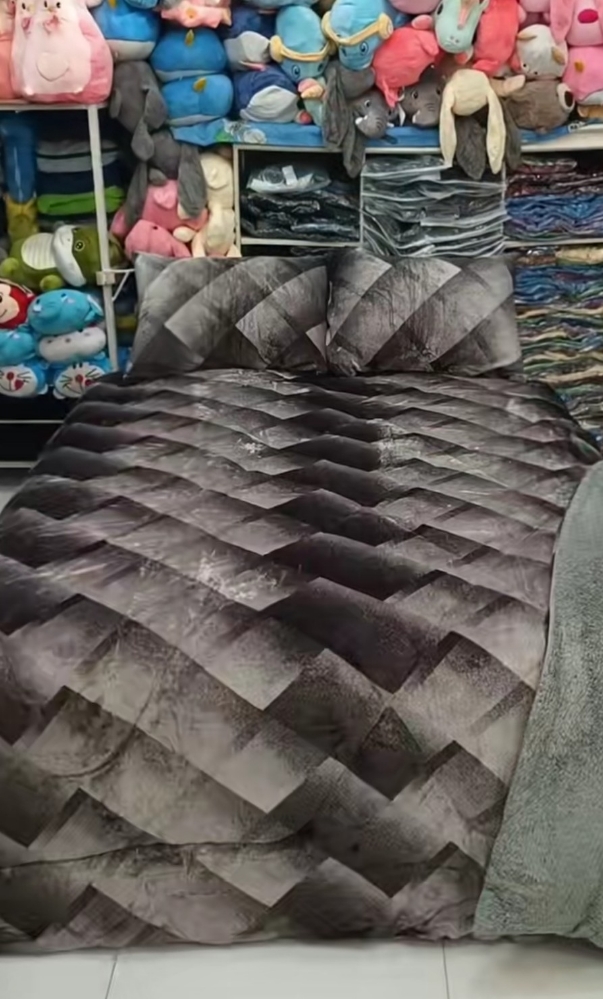 Acolchados de 3 Piezas con Corderito y Piel de 2 1/2 Plazas Media - Imagen 6