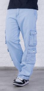 Jeans Baggy Rigido Recto con 8 Bolsillos (4 en las Piernas y 2 Atras y 2 Adelante)