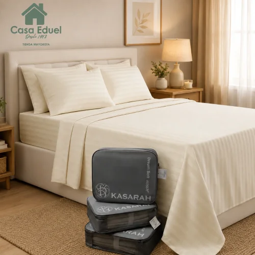 Sabana 600 Hilos Dobby Hotelera Super Soft Queen Size