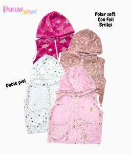 Chaleco Beba Polar Soft con Foil Glitter
