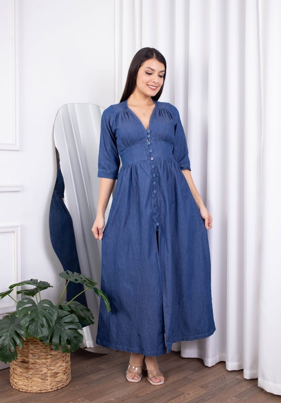 Maxivestido Jeans Largo - Imagen 3