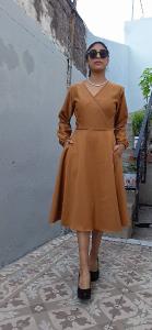 Vestido Cruzado.  Lino Sastrero Oferta