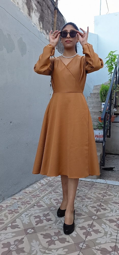 Vestido Cruzado.  Lino Sastrero Oferta - Imagen 2
