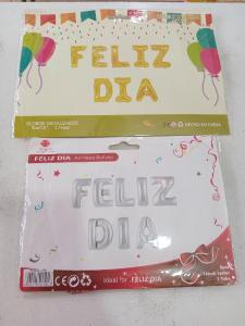 Globos Feliz Día Plata & Dorado