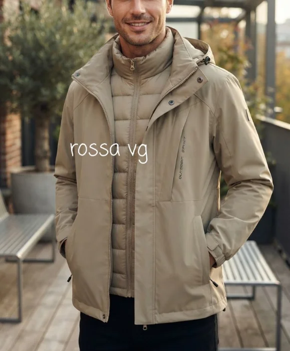 Campera 2 en 1 con Piel para Hombre