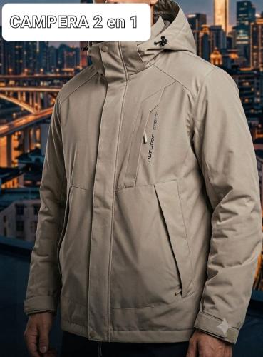 Campera 2 en 1 con Piel para Hombre