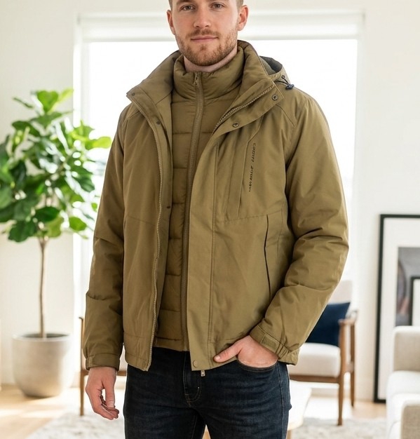 Campera 2 en 1 con Piel para Hombre - Imagen 5